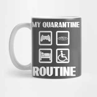 My Quarantine Routine Unisex T-Shirt Eat Sleep Game Repeat Funny Social Distancing Mug